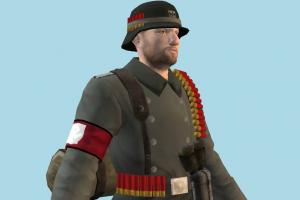 Nazi Soldier commandos, officer, army-man, soldier, army, man, male, people, human, character
